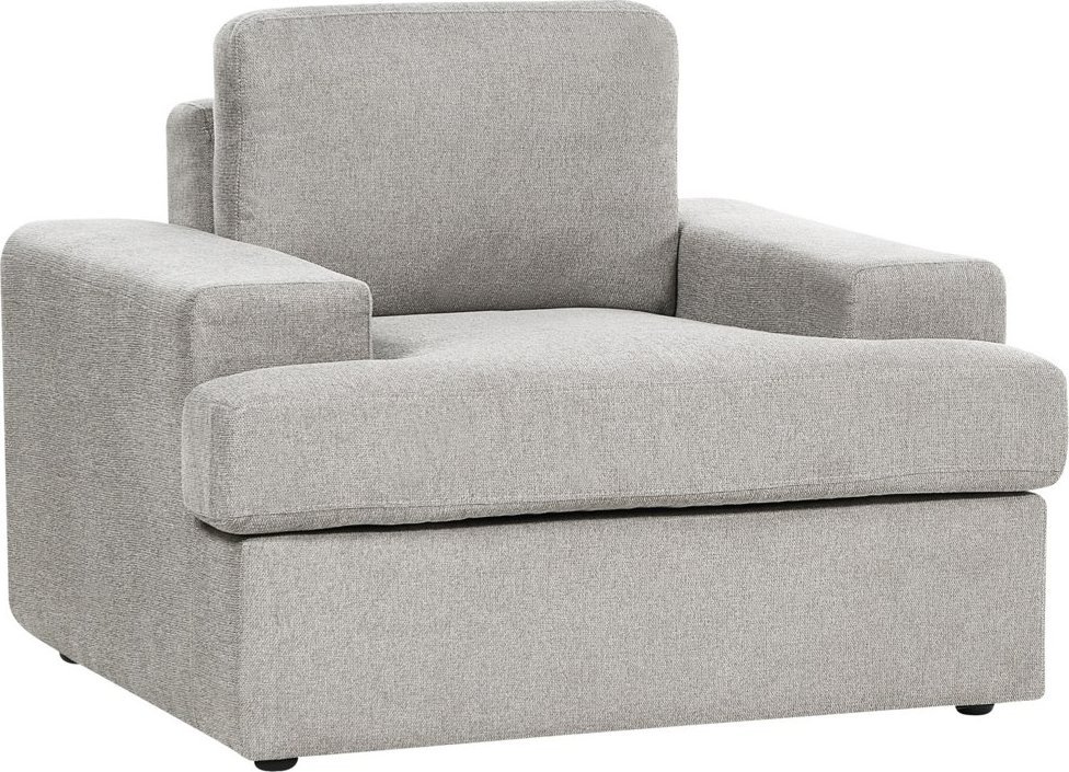 Beliani Fotel tapicerowany jasnoszary ALLA