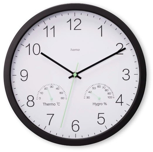 Zegar cienny 30cm Santorini Czarny