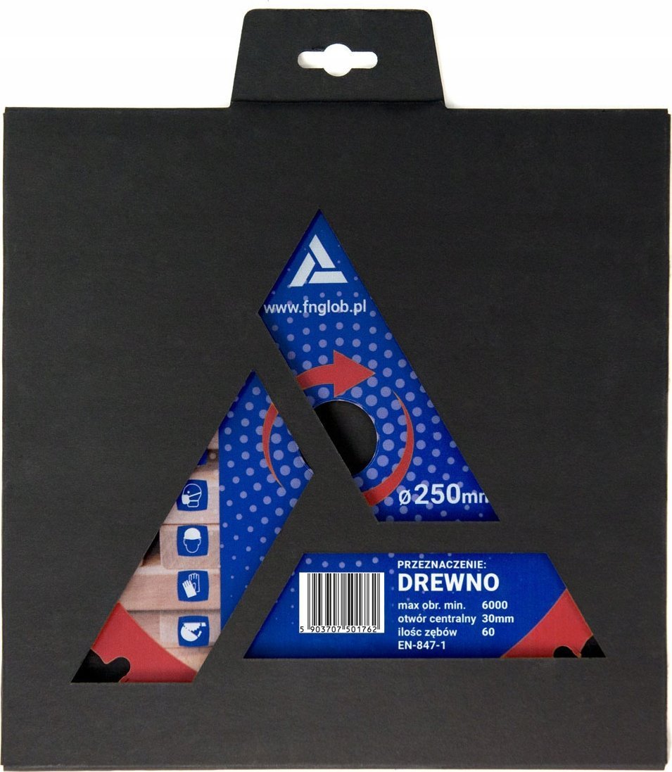 Glob Piła widiowa GLOB TOOLS TCT do cięcia drewna 250mm/30mm z redukcją 25,4mm - 60z do ukośnic