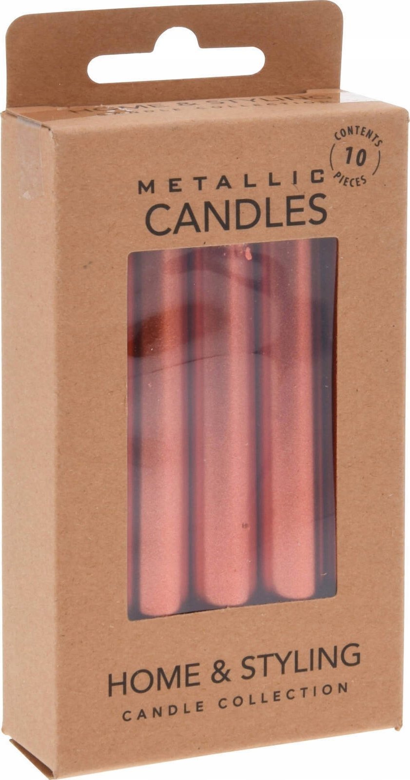 Home Styling Collection Metaliczne świece stołowe z parafiny, 10 cm