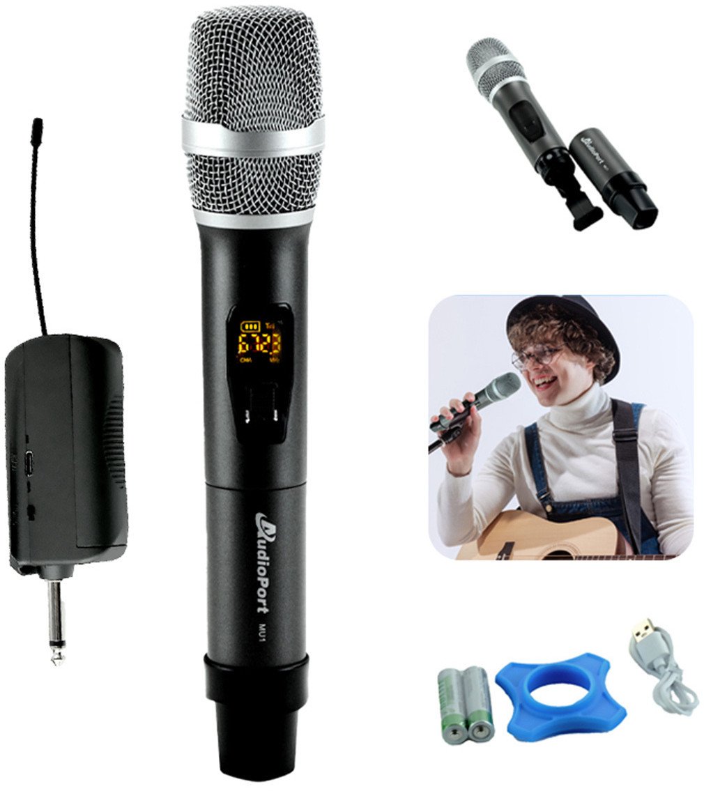Mikrofon bezprzewodowy doręczny UHF+ odbiornik MU1 Audioport one size