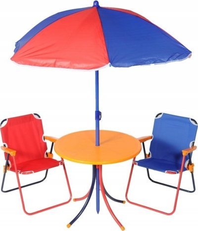 Zestaw ogrodowy z parasolem dla dzieci