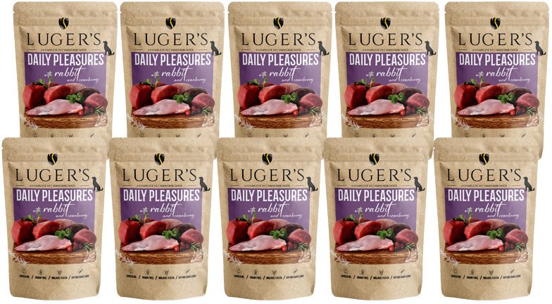 Karma mokra dla psa Luger's Daily Pleasures z królikiem i żurawiną zestaw 10 x 500 g