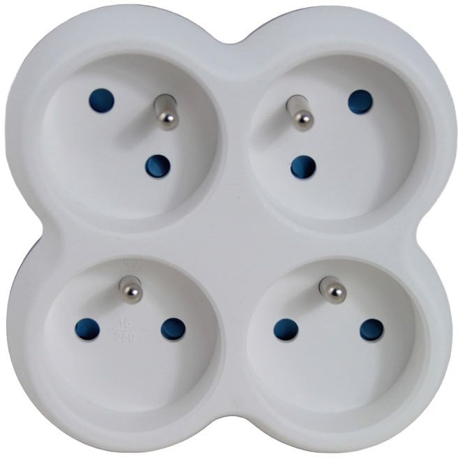 ELK314WE Esperanza rozgałęźnik elektryczny 4 gn. biało/szary