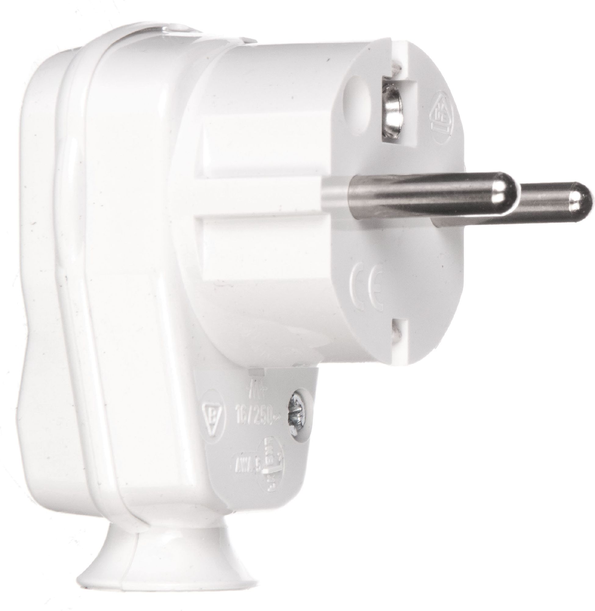 PCE Wtyczka kątowa 10/16A 2P+Z IP20 Uni-Schuko biała (9002214)