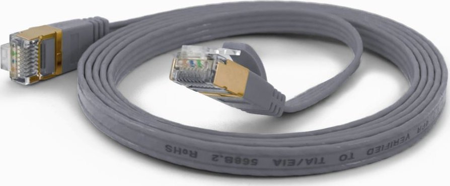 Wantec Wantec flates CAT6A FTP Patch Cable - 0,5 m - Cat6a - F/UTP (FTP) - RJ- 45 - RJ- 45 - gray (7074)