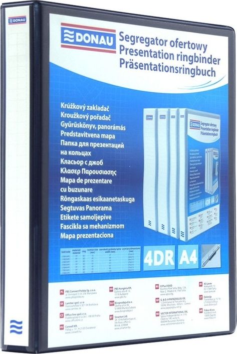 Segregator Staples 4-ringowy A4 100mm czarny (DON256)