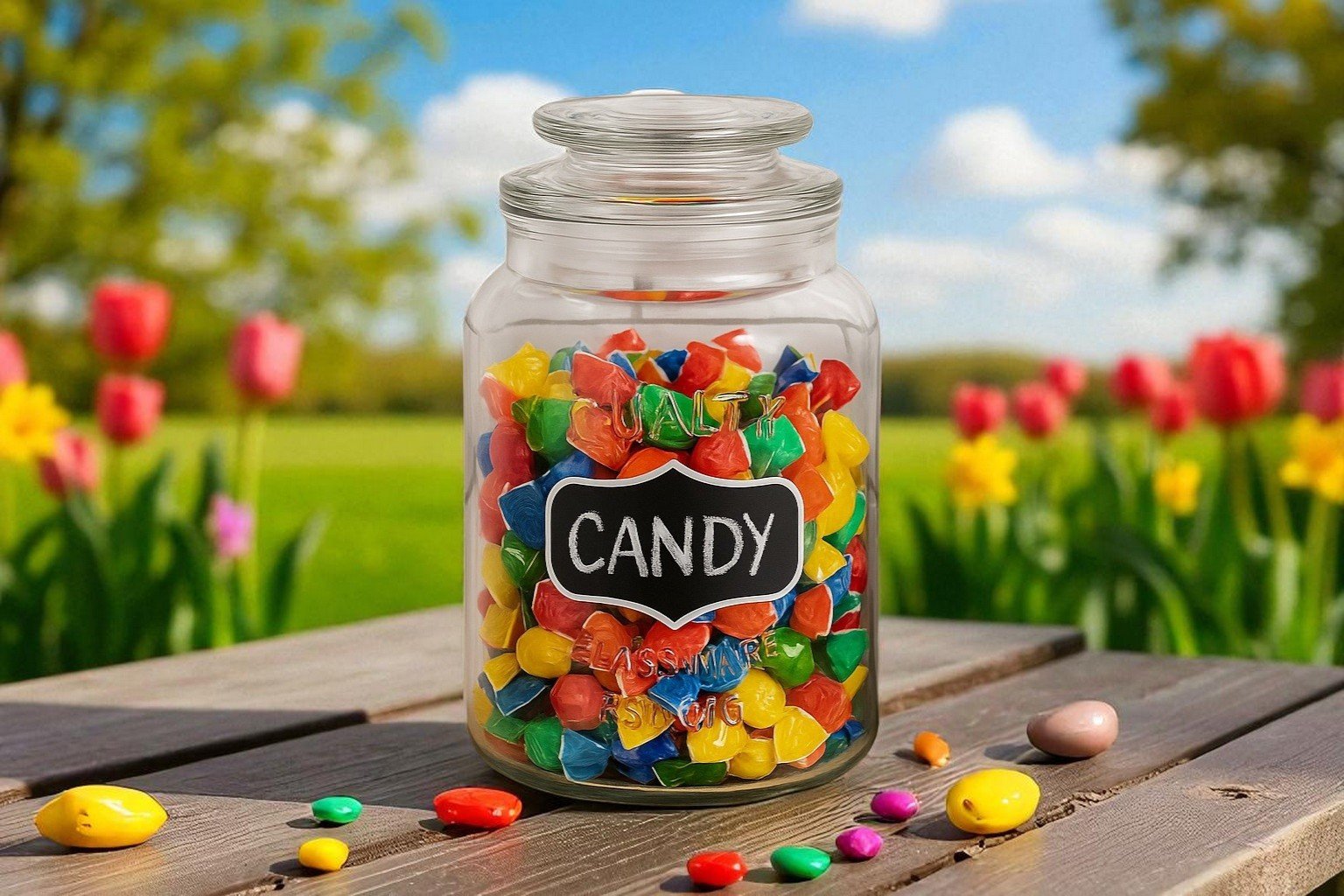 Pojemnik na żywność/słoik 1,5 L z miejscem na napis