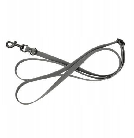 Smycz dla psa 3w1 z wytrzymałej gumy, szara, 16mm/1,00-1,80 m