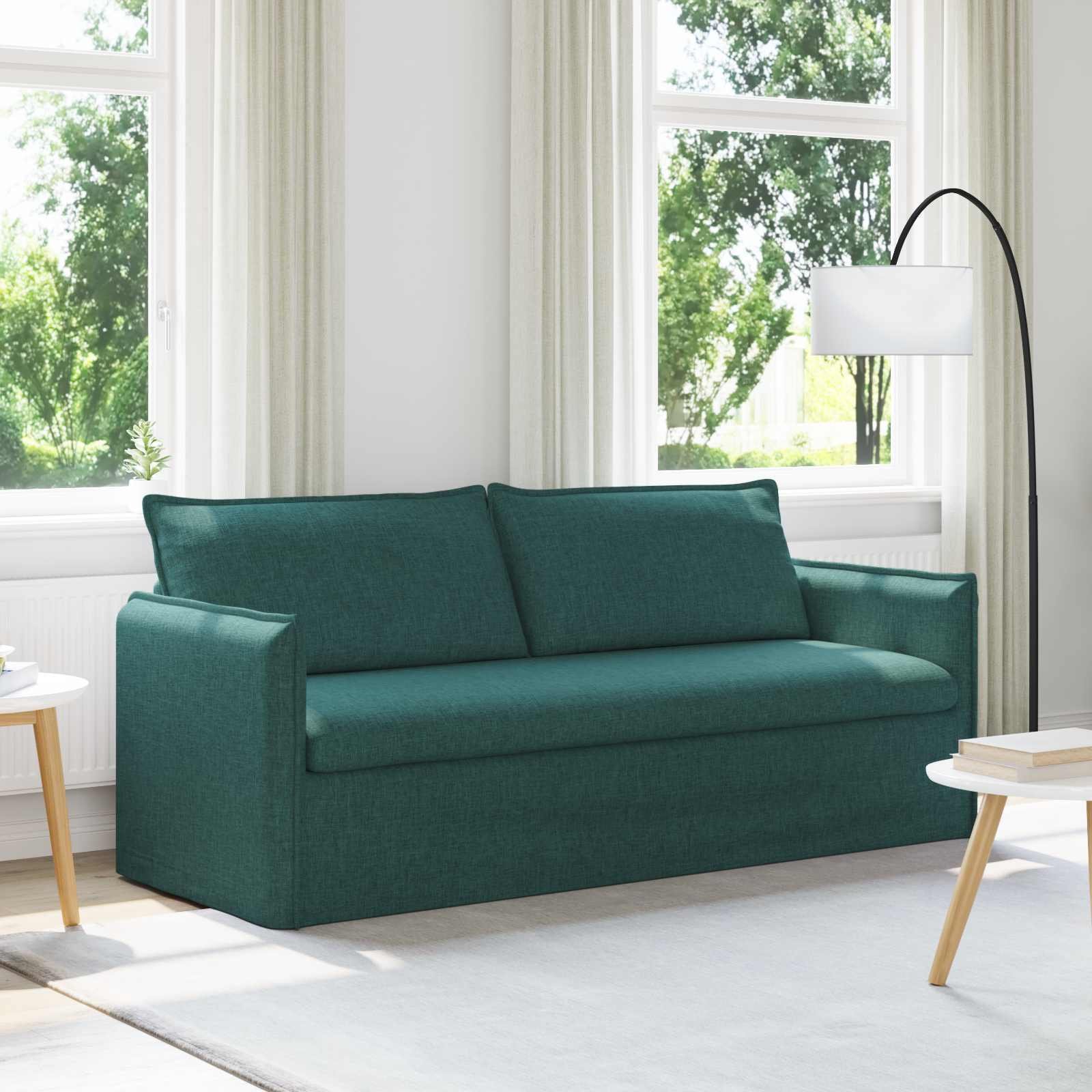vidaXL Sofa Ciemna zieleń 195 x 82 x 85 cm Metal