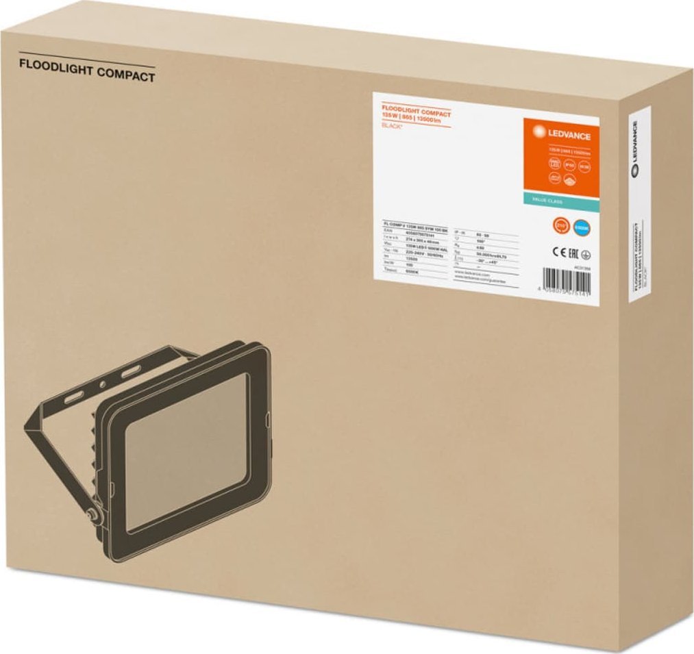 Naświetlacz Ledvance Projektor LED FLOOD COMPACT V 135W 840 SYM 100 BK 4058075575127