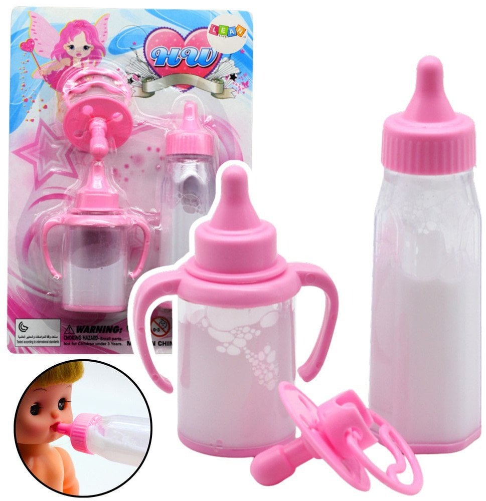 Zestaw Dla Niemowlaka Lalki Butelki Znikające Mleko Smoczek LEAN TOYS