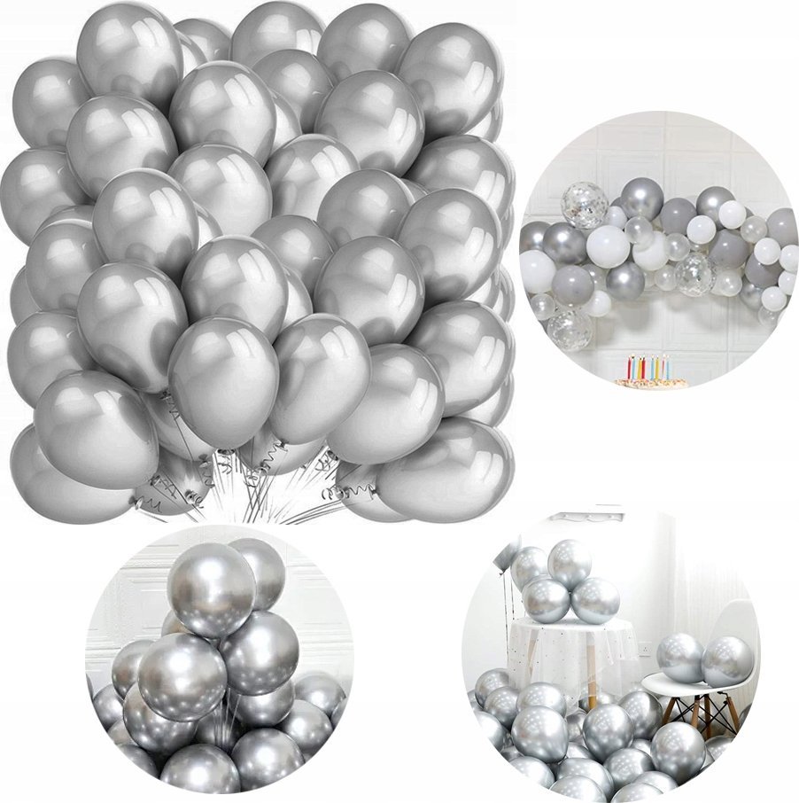 ZOLTA Balony metaliczne na ślub, urodziny Balon 100szt Zestaw
