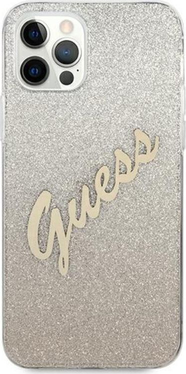 Guess Etui Guess GUHCP12MPCUGLSGO Apple iPhone 12/12 Pro złoty/gold hardcase Glitter Gradient Script