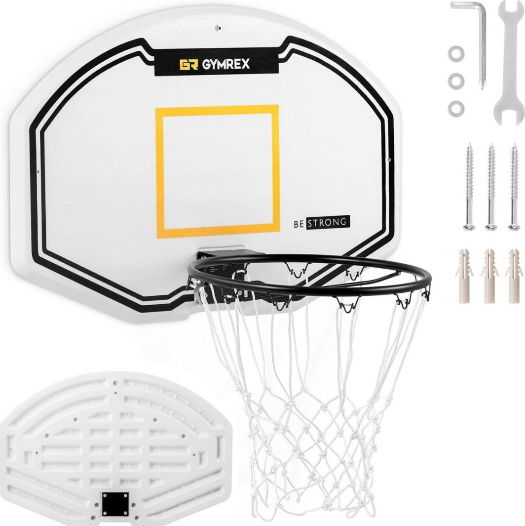 Gymrex Tablica kosz do koszykówki z obręczą do montażu na ścianę 61x91 cm