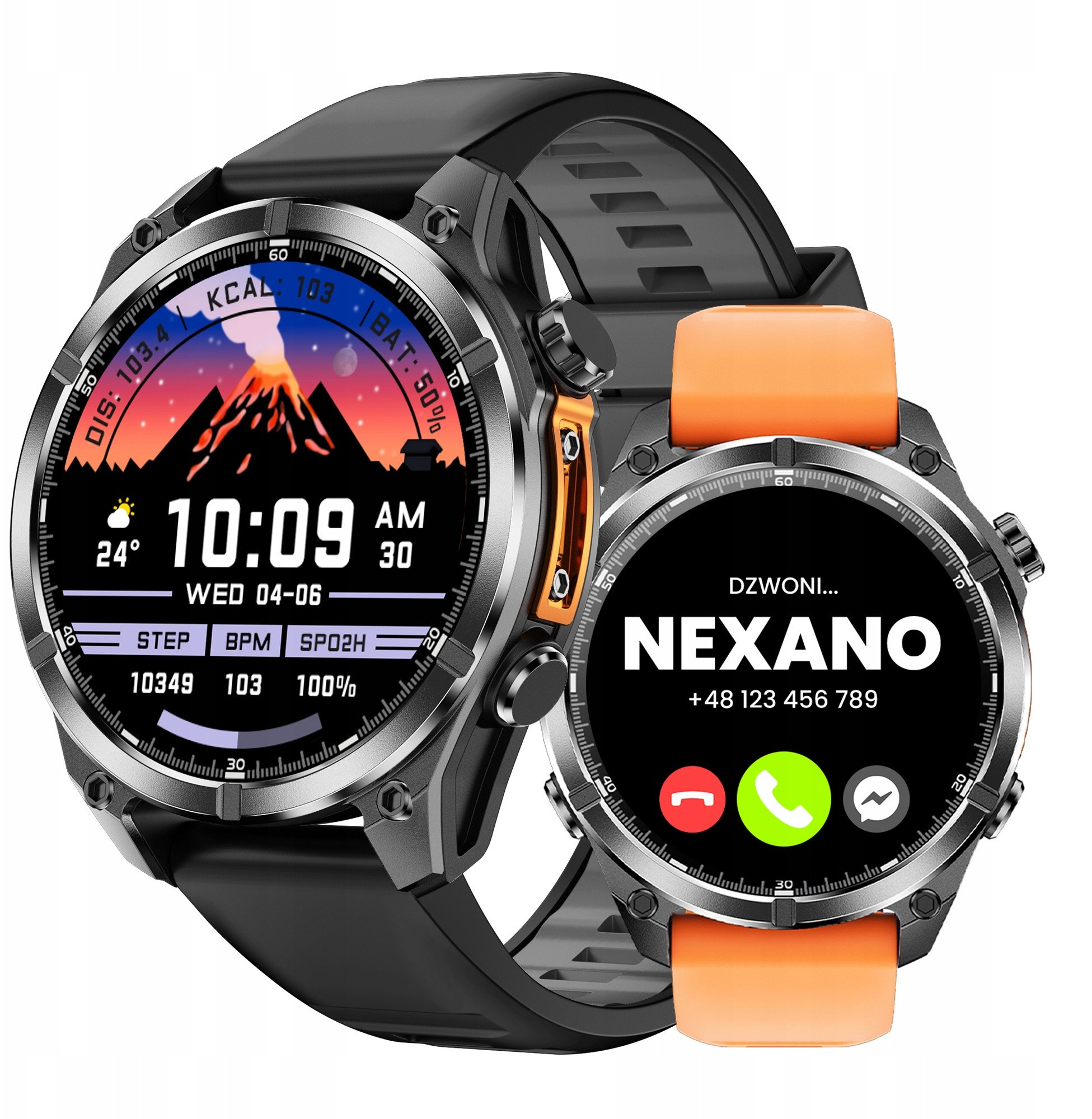 SMARTWATCH MĘSKI ZEGAREK ROZMOWY WODOODPORNY SPORT AMOLED SMART WATCH MENU