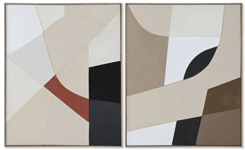 Obraz Home ESPRIT Brązowy Beżowy Abstrakcyjny Miejska 82 x 3,8 x 102 cm (2 Sztuk)