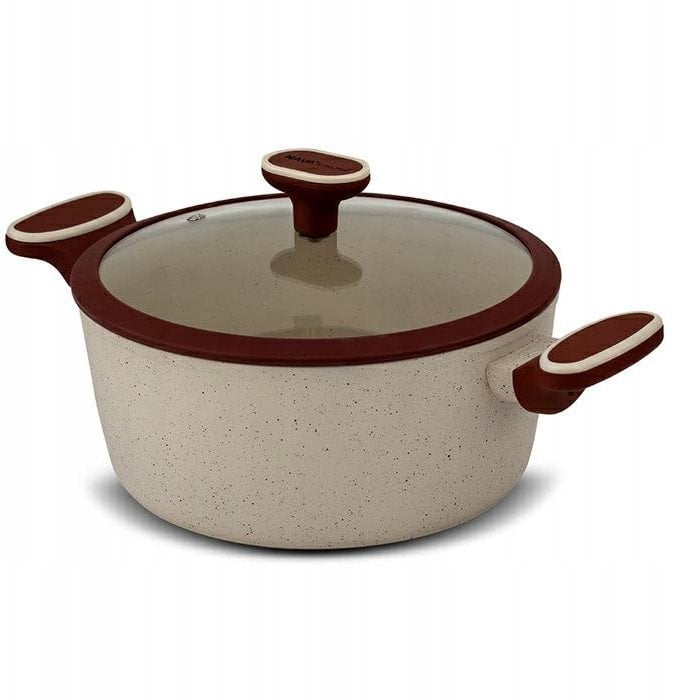 Garnek Granitowy ze Szklaną Pokrywką Gaz Indukcja NAVA 26 cm 5,2 L