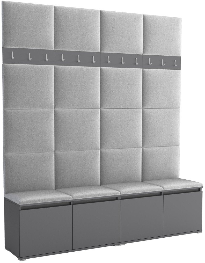 Tapicerowana garderoba Noris II - kolor antracyt + tkanina Trinity 32