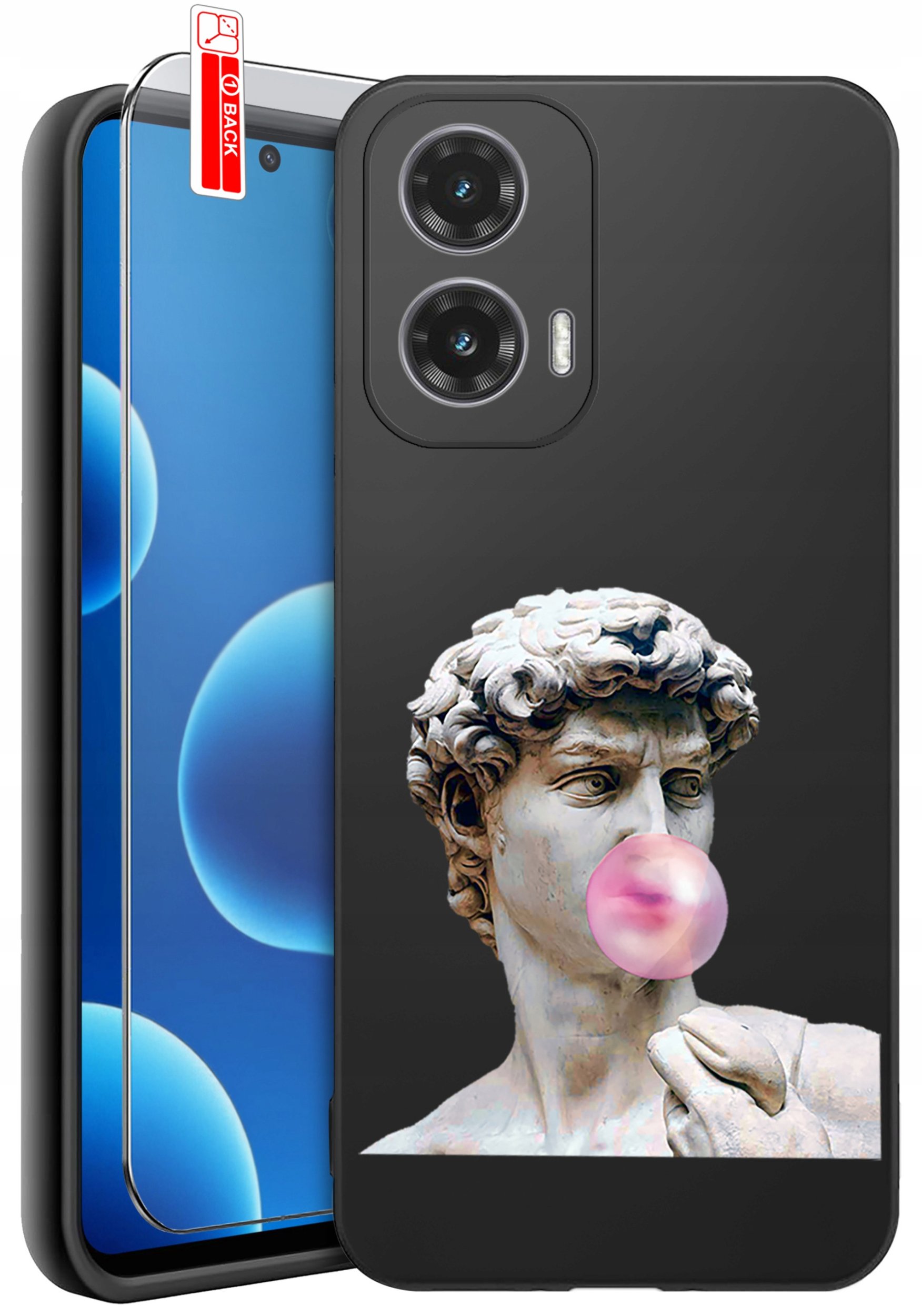 ETUI do Motorola Moto G45 5G | WZORY | SILIKONOWE MATT CASE + SZKŁO 9H