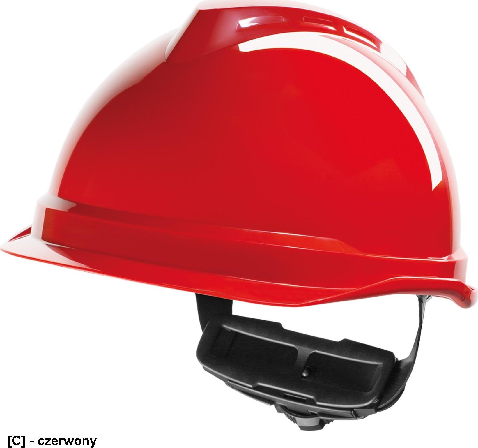 R.E.I.S. MSA-KAS-VG520 - hełm ochronny z krótkim daszkiem, ABS, odporny do - 30C - czerwony