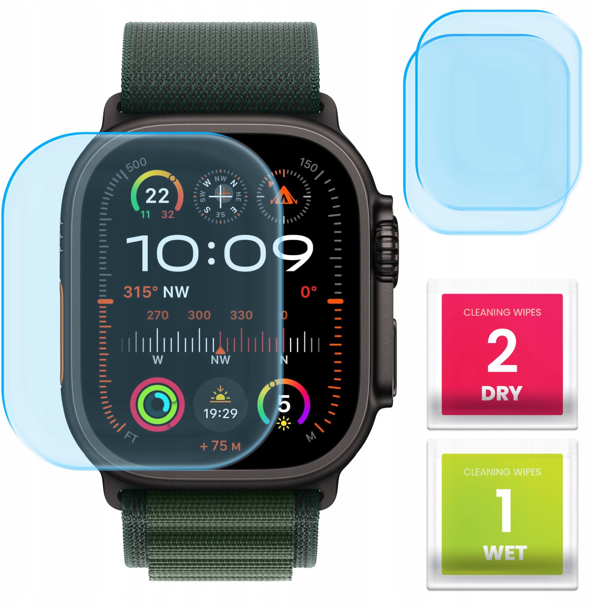 2-PAK Szkło Hybrydowe do Apple Watch Ultra 2 (Szkiełko, Ochronne, Odporne)