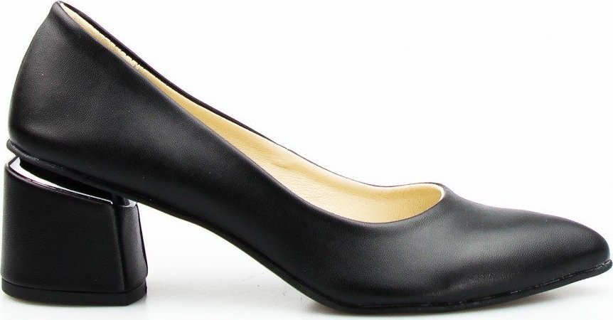 Optimo Czółenka z lustrzaną wstawką eko skóra czarne Optimo-38