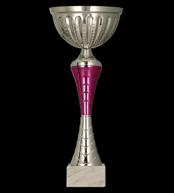 Victoria Sport Puchar metalowy srebrno - fioletowy