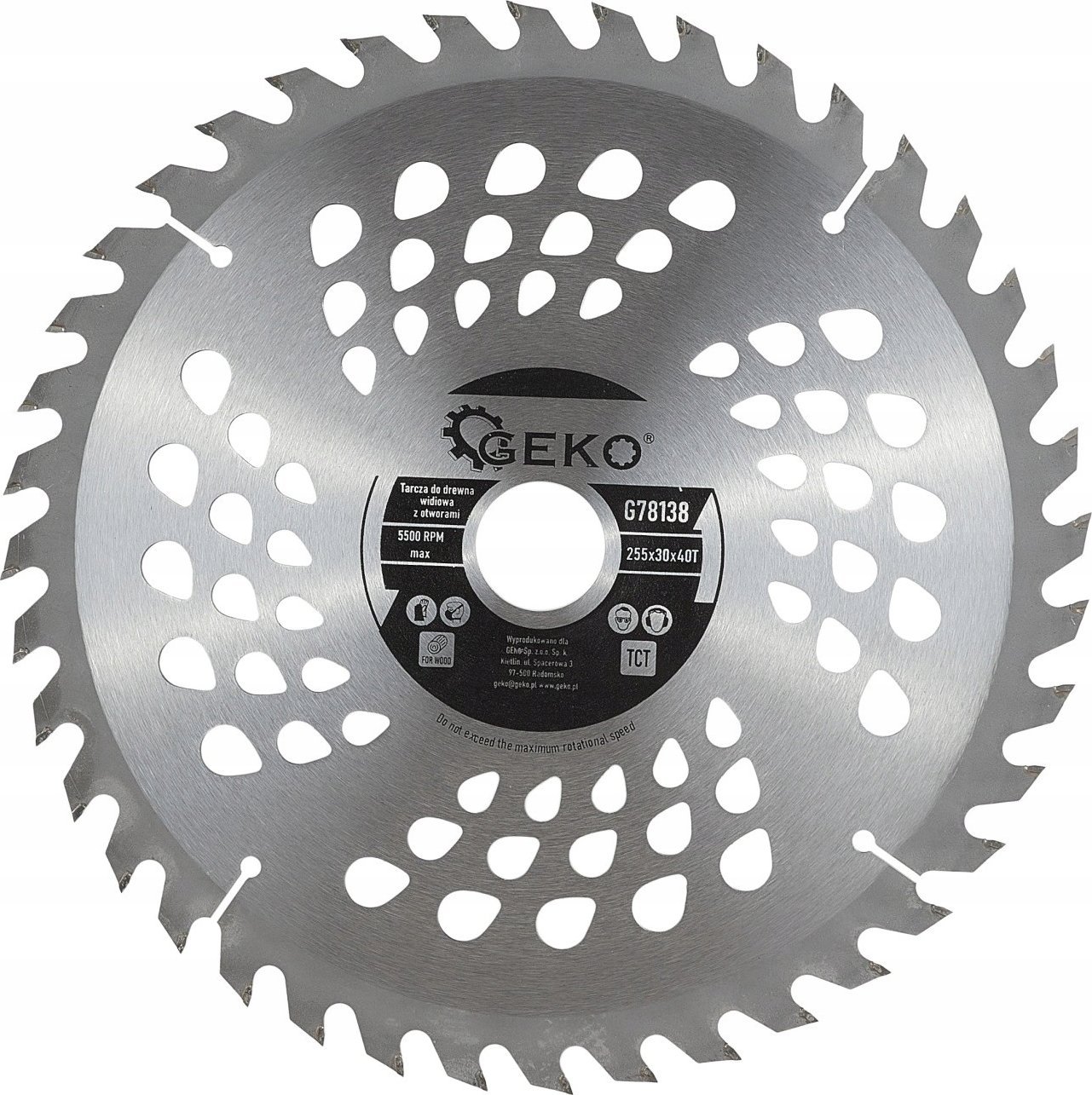 Geko Tarcza do drewna 255x30x40T(otwory) (25)