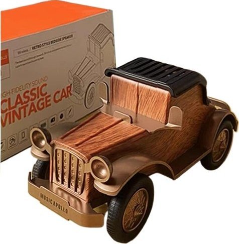 Drewniany Głośnik Bluetooth Vintage Stojak Na Telefon Mini Stereo Prezent