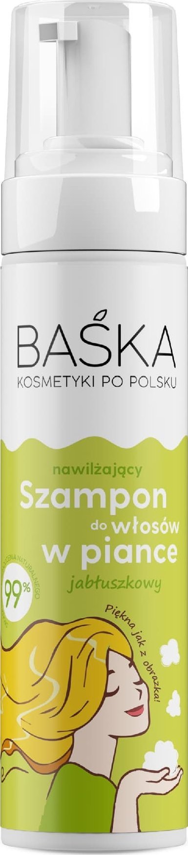Solverx BAŚKA Szampon do włosów nawilżający w piance - jabłuszkowy 200 ml
