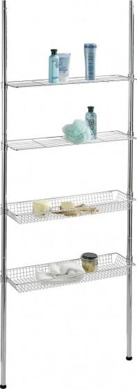 Koszyk prysznicowy Wenko wieszak prysznicowy i wannowy 71 x 65-285 cm chrom stalowy