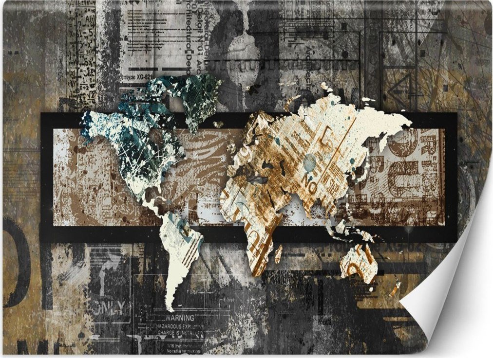 Feeby Fototapeta, Mapa świata w stylu vintage - 300x210