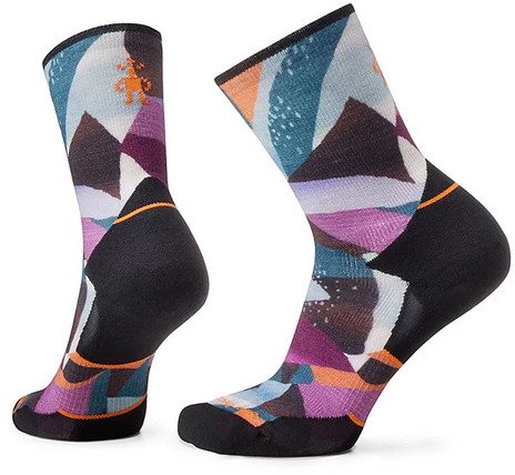 Smartwool W'S Trail Run Targeted Cushion Mosaic Pieces Print Crew Socks, 001 | black, S