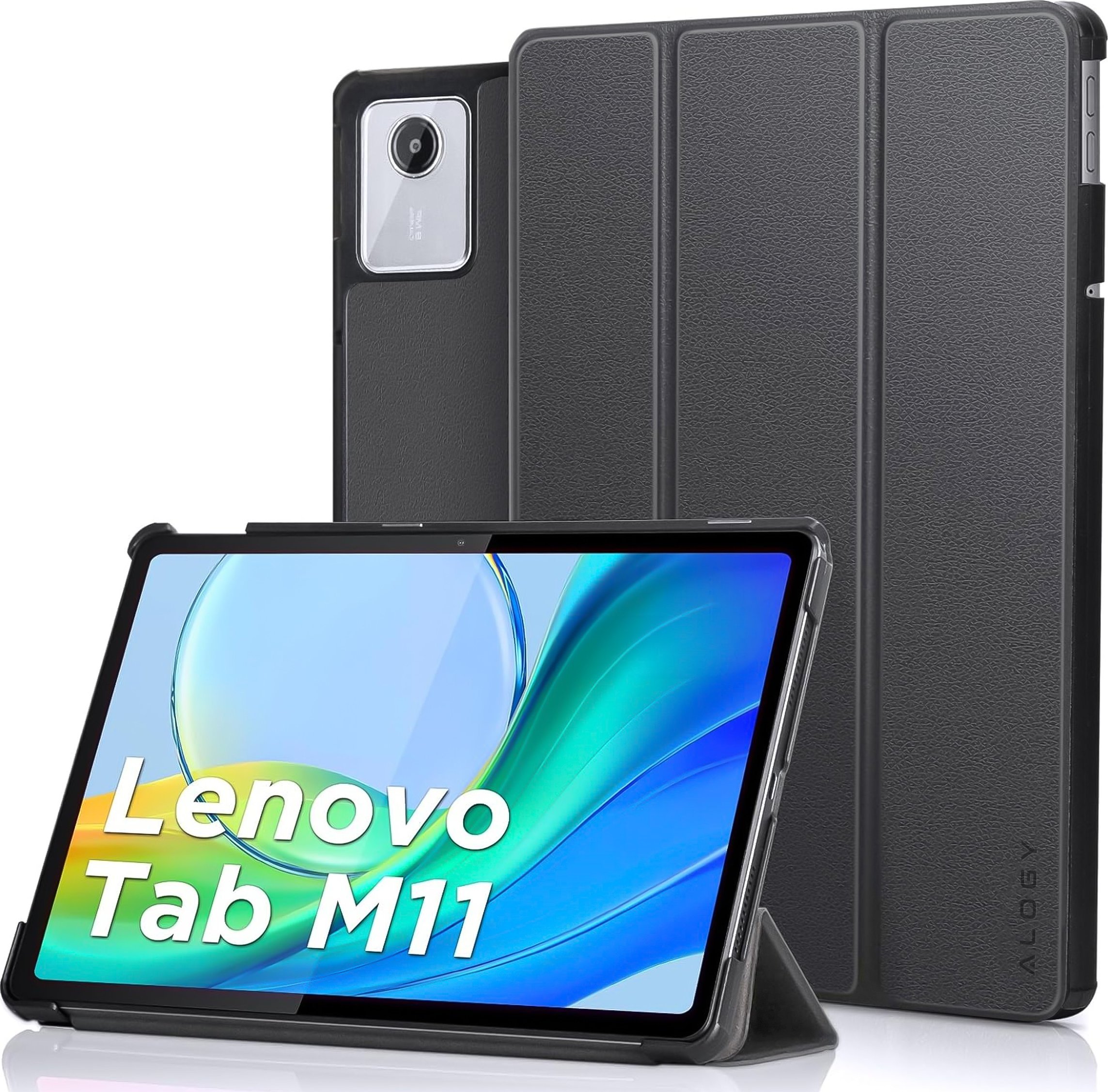 Etui na tablet Alogy Etui do Lenovo Tab M11 10.95" TB330FU / TB330XU / TB331FC Book Case Cover z klapką obudowa futerał pokrowiec Szare