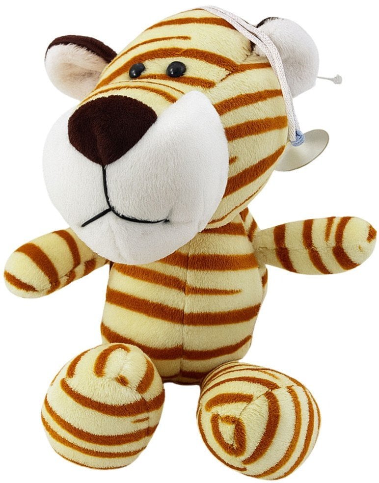 LeanToys Pluszowa Maskotka Przytulanka Tygrys Z Przyssawką Kremowy 23 x 12 cm