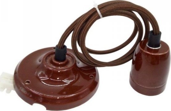 V-TAC Oprawka Zwieszana Porcelanowa z Przewodem Brązowa V-TAC VT-7998-BR 5 Lat Gwarancji