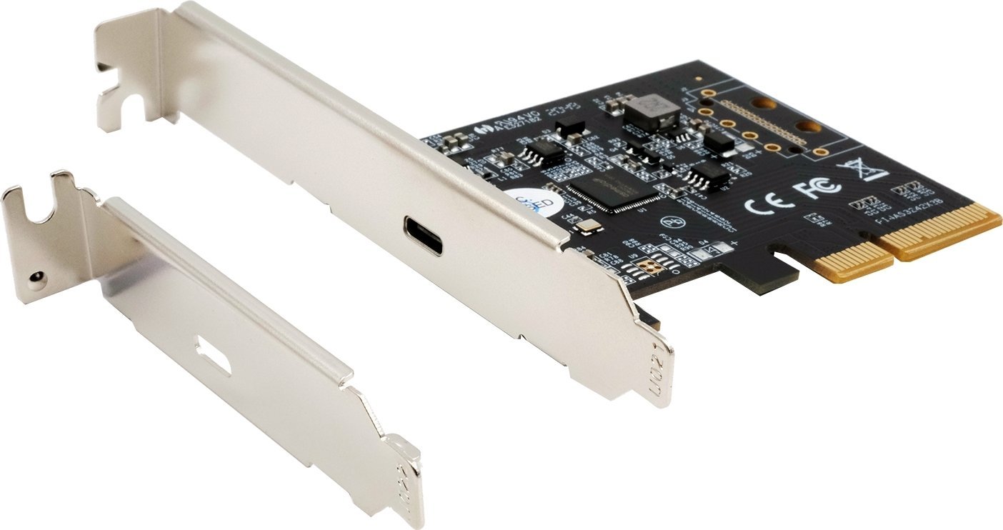 Exsys IO Exsys PCIe3.0 x4 1xType-C USB 3.2 Gen2x2 (EX-12011) LP inkl. Low-Profile Slotblech