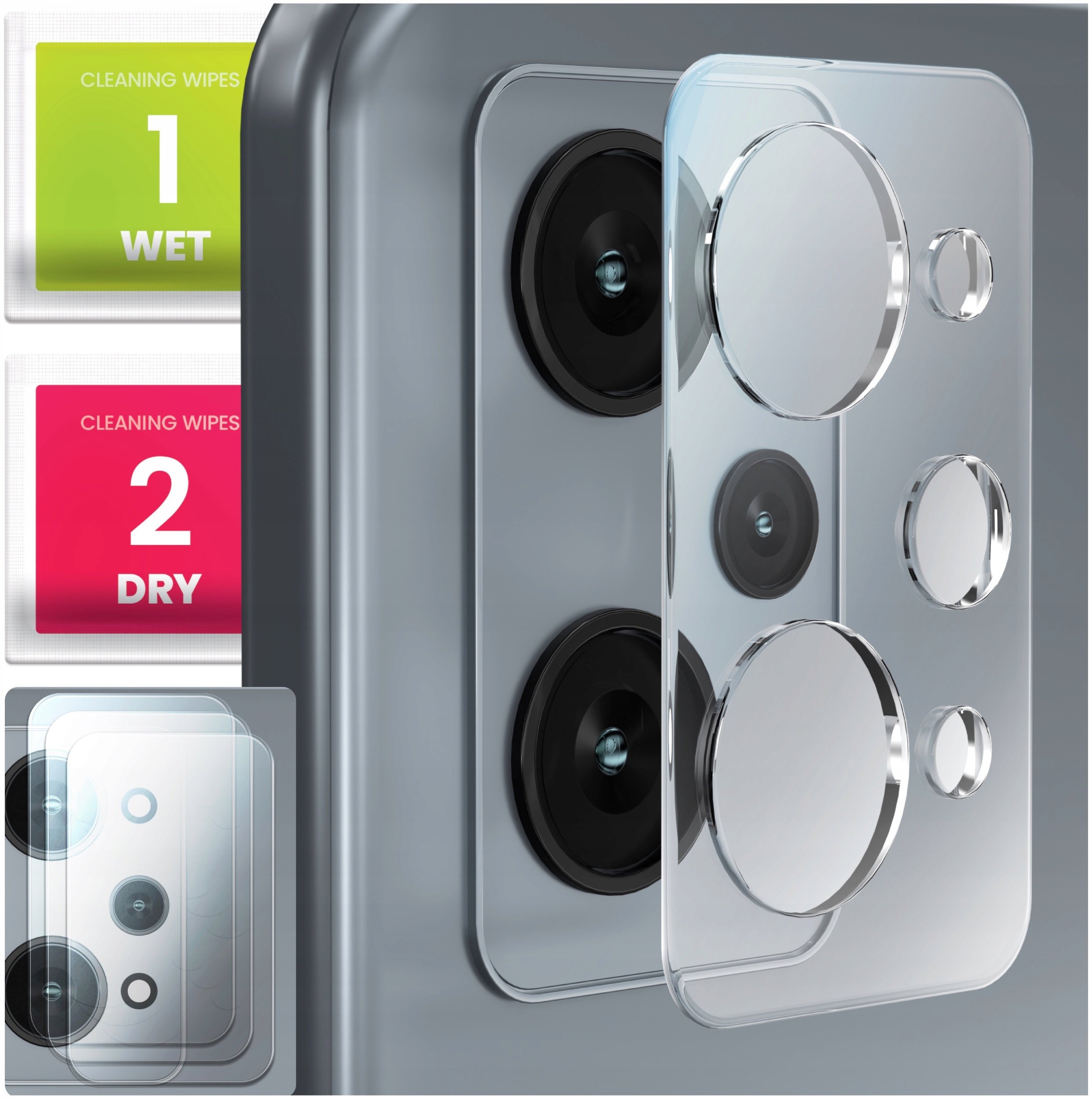 3-PAK Szkło Na Aparat Do Realme GT Neo 2 / GT 2 (Hartowane, Na Obiektyw)