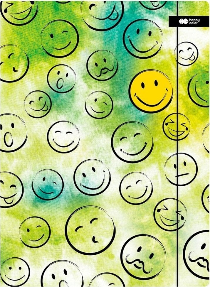Teczka z gumką A+ Smile zielona HAPPY COLOR