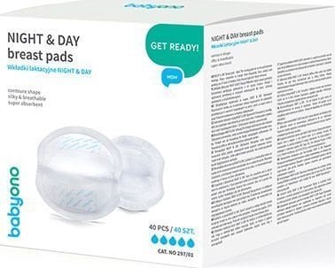BabyOno 297/01 WKŁADKI LAKT.NOC I DZIEŃ 40SZT