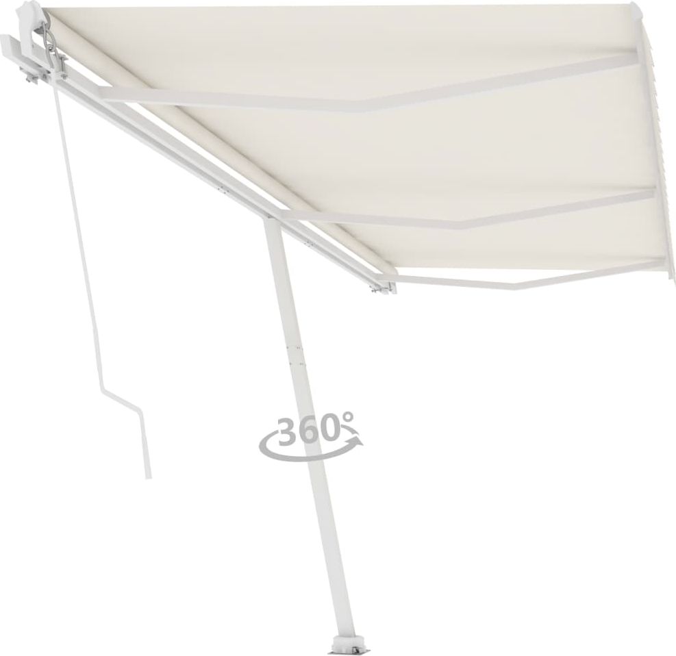 vidaXL Wolnostojąca, ręcznie zwijana markiza, 600x300 cm, kremowa