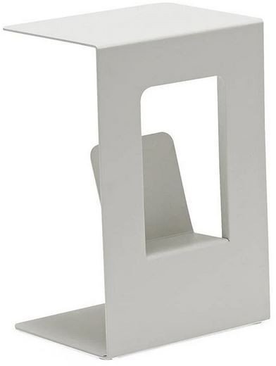 Stolik boczny z gazetnikiem SWEET 40 cm jasnoszary