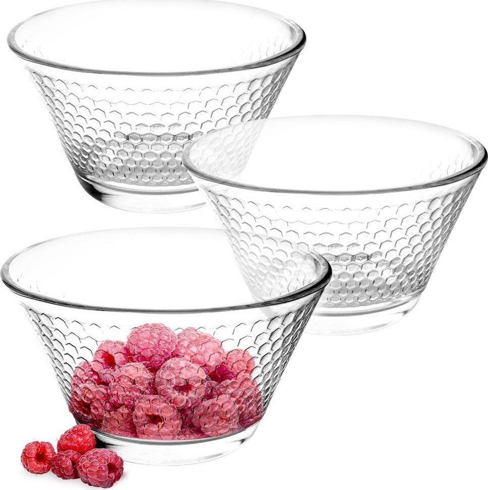 Excellent Houseware Miska szklana salaterka miseczka okrągła zestaw misek szklanych salaterek 3 szt. 300 ml