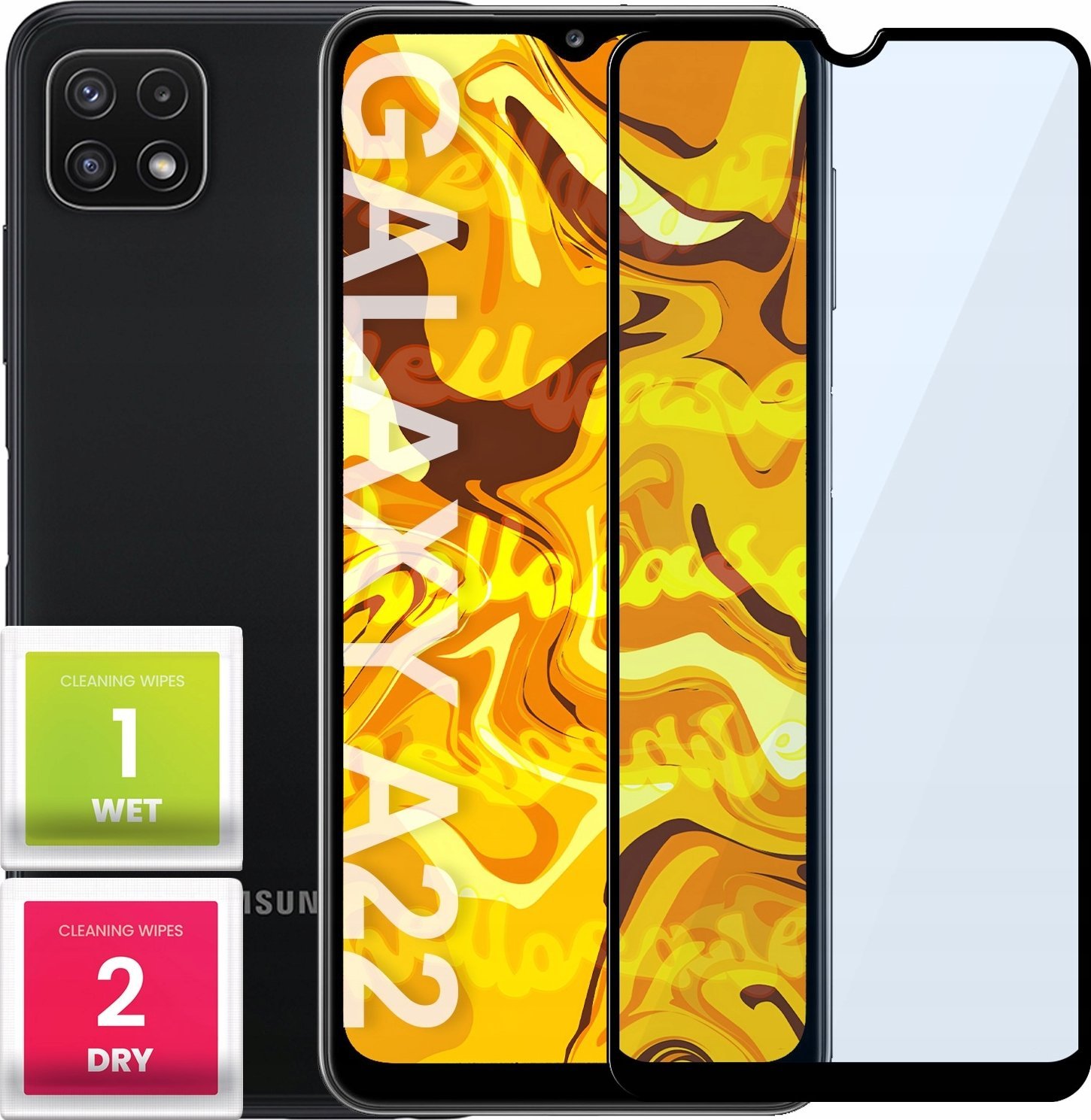 Hello Case SZKŁO HARTOWANE DO SAMSUNG GALAXY A22 5G PEŁNE NA CAŁY EKRAN SZKLO 5D 9H