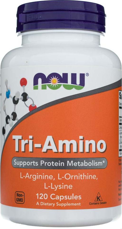 Quicksilver Now Foods Tri-Amino (L-Arginina, L-Ornityna, L-Lizyna) - 120 kapsułek