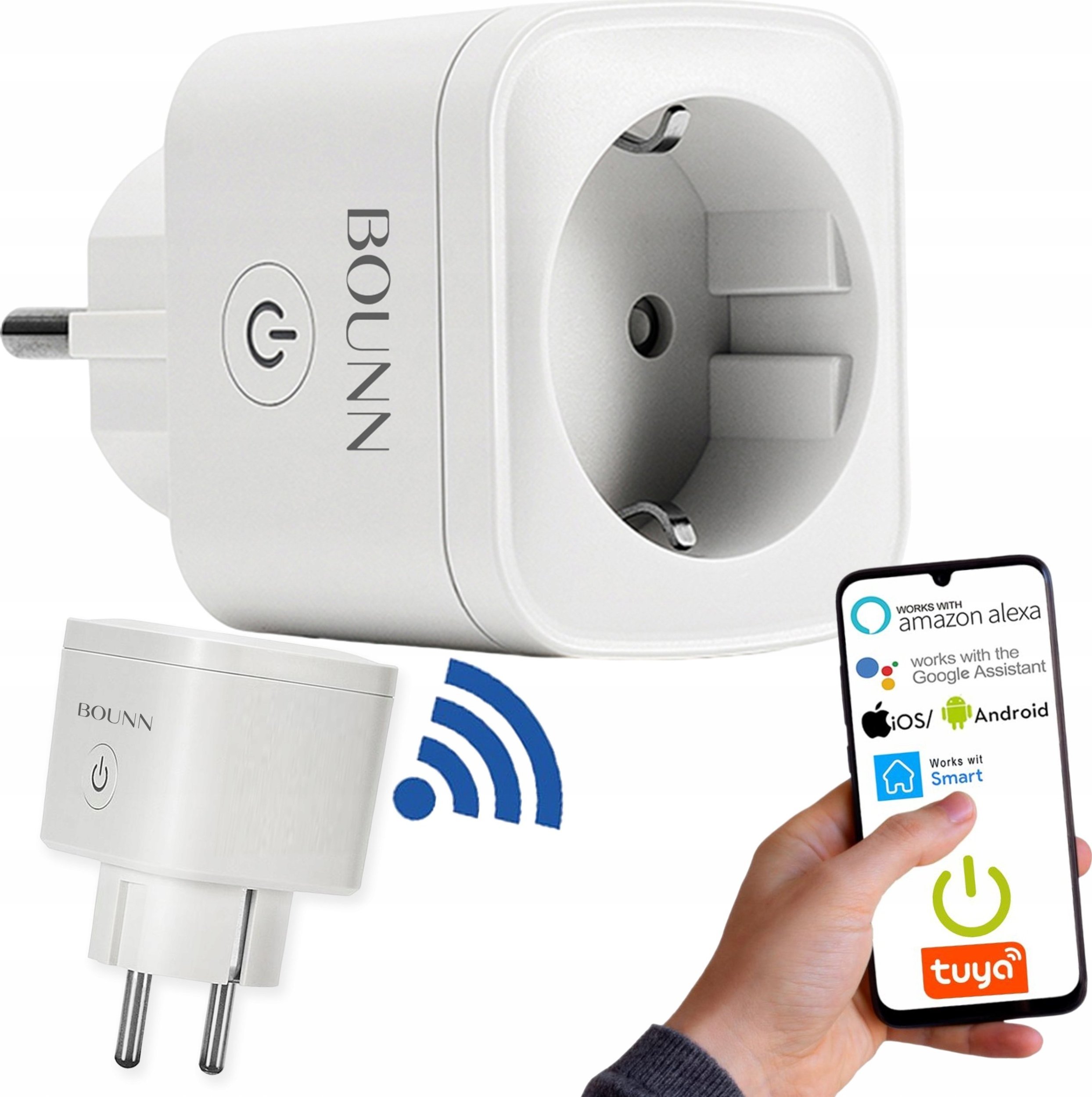 Bounn Bounn Inteligentne gniazdo elektryczne watomierz z WIFI Tuya EU02