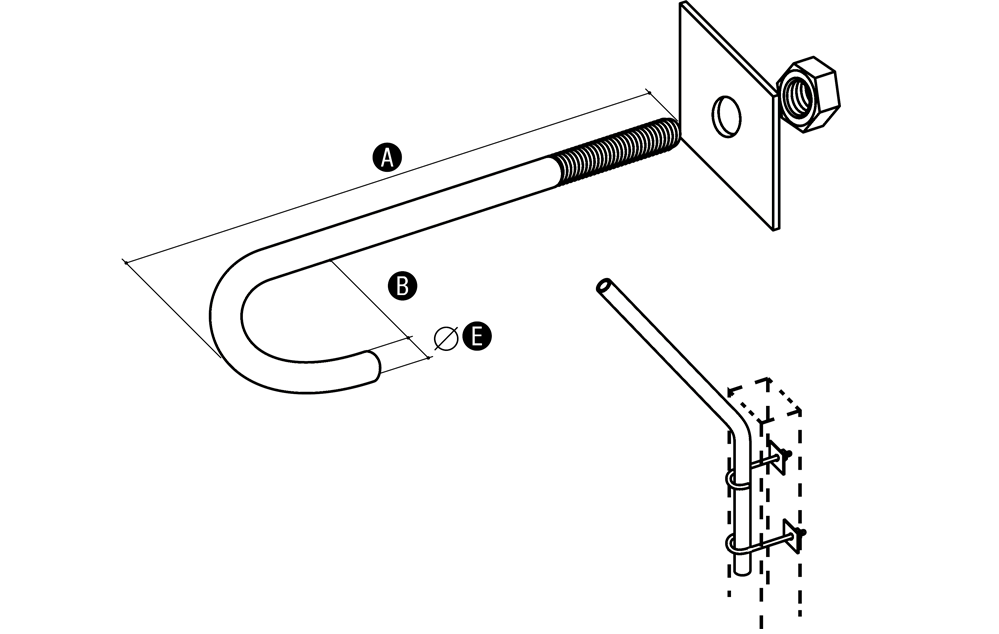Elko-Bis Uchwyt wysięgnika 265x50mm ocynkowany