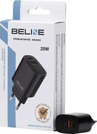 Ładowarka Beline Ładowarka sieciowa 20W USB-C + USB-A czarna