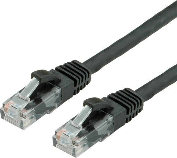 Value VALUE - Patch- Cable - RJ- 45 (M) to RJ- 45 (M) - 10 m - UTP - CAT 6a - shaped, without Haken - black, RAL 9011 (21.99.1467)